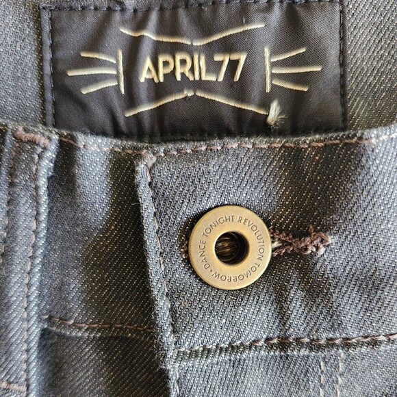 April77 Dark Wash Skinny Jeans Punk Rock Slim Fit Denim - Picture 2 of 4